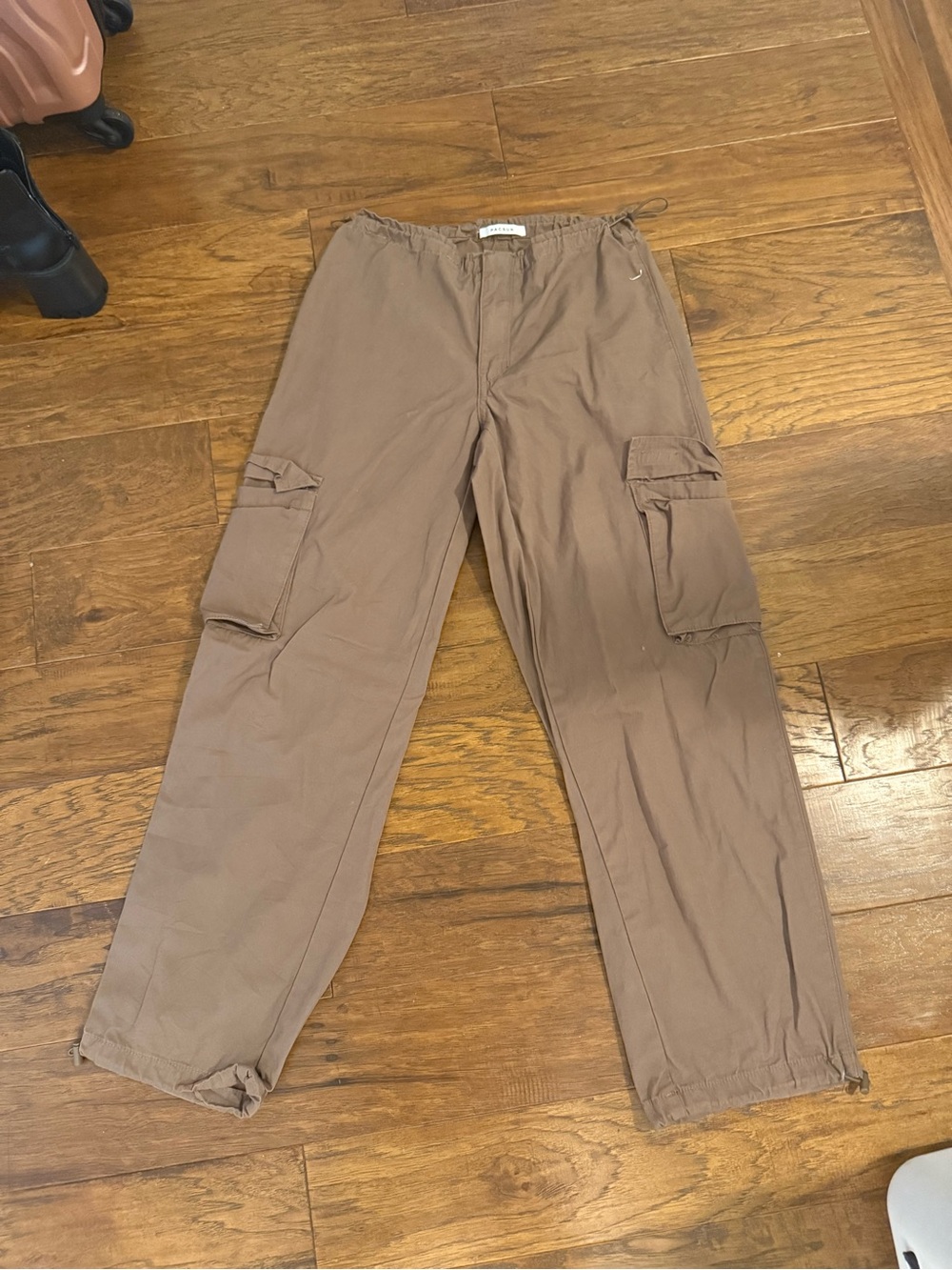 PacSun Brown Cargo Pants with Drawstring Waist